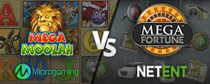 Mega Moolah (Microgaming) vs Mega Fortune (NetEnt)