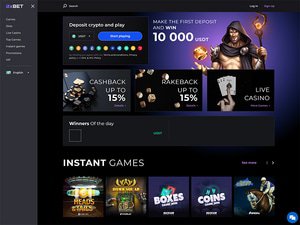0xBet Casino website screenshot