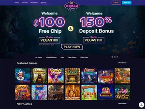 123Vegas Casino website screenshot