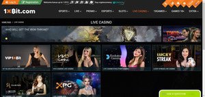 1xBit Casino website screenshot