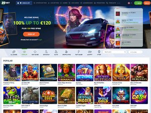 20 Bet Casino website screenshot