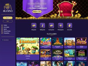 4Kasino Casino website screenshot