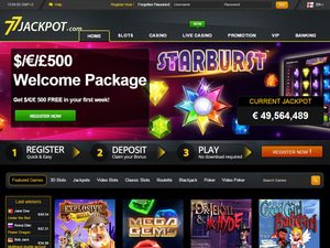 77Jackpot Casino website screenshot