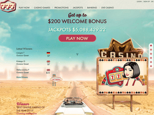 777 Casino website screenshot