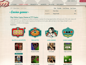 777 Casino software screenshot