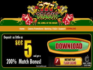 777Dragons Casino website screenshot