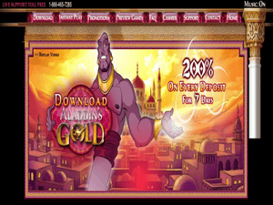 Aladdins Gold Casino website screenshot