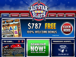 All Star Slots Casino website screenshot