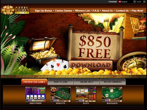Aztec Riches Casino website screenshot