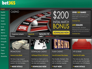 Bet365 Casino website screenshot
