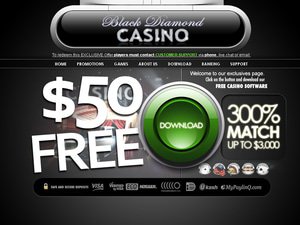 Black Diamond Casino website screenshot