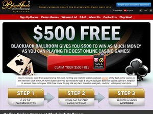 Blackjack Ballroom Casino website screenshot
