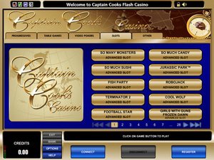 Captain Cooks Casino software screenshot