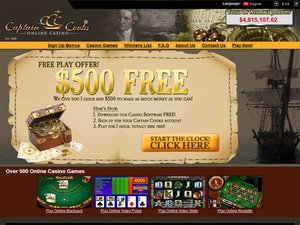 Captain Cooks Casino website screenshot