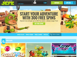 Jefe Casino website screenshot