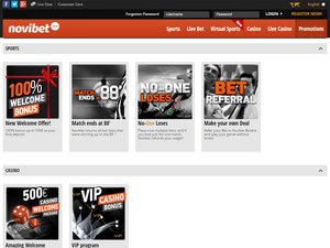 Novibet Casino software screenshot