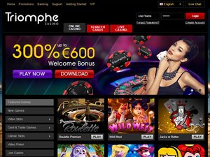 Triomphe Casino website screenshot