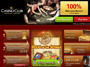 Club Casino website screenshot