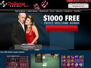 Challenge Casino website screenshot
