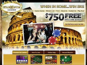 Colosseum Casino website screenshot