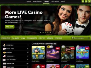 Come On Casino website screenshot