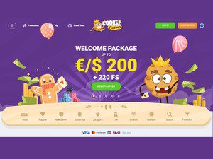 Cookie Casino website screenshot