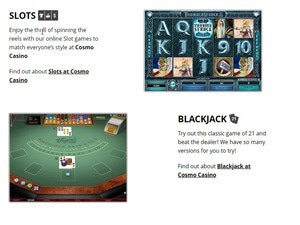 Cosmo Casino software screenshot