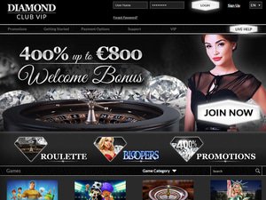Diamond Club VIP Casino website screenshot