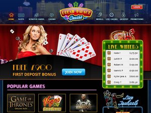 Dream Palace Casino website screenshot