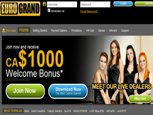 EuroGrand Casino website screenshot