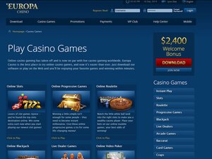 Europa Casino software screenshot