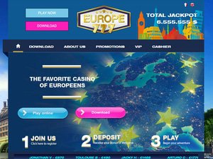 Europe777 Casino website screenshot