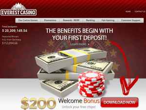 Everest Casino website screenshot