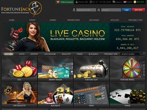 FortuneJack Casino website screenshot