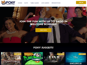 Foxy Casino website screenshot