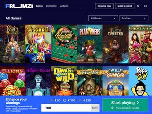 Frumzi Casino software screenshot