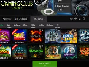 Gaming Club Casino software screenshot