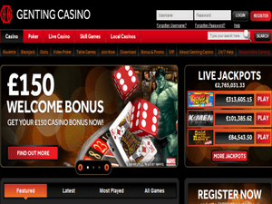 Genting Casino website screenshot
