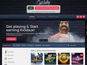 Get Lucky Casino website screenshot