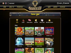 Golden Lion Casino software screenshot