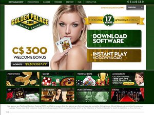 Golden Palace Casino website screenshot