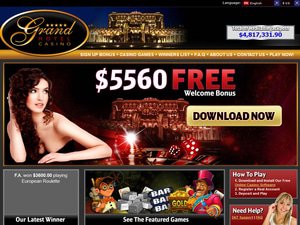Grand Hotel Casino website screenshot
