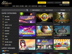 Grand Ivy Casino software screenshot