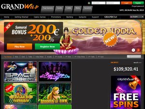 Grand Wild Casino website screenshot