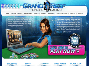 Grand Reef Casino website screenshot