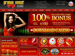 Grande Vegas Casino website screenshot