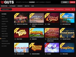Guts Casino software screenshot