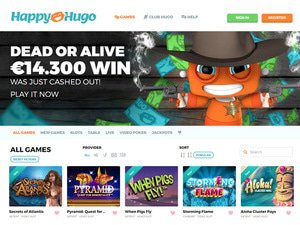 Happy Hugo Casino website screenshot