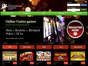Hippodrome Casino website screenshot