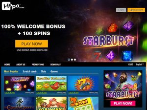Hopa Casino website screenshot